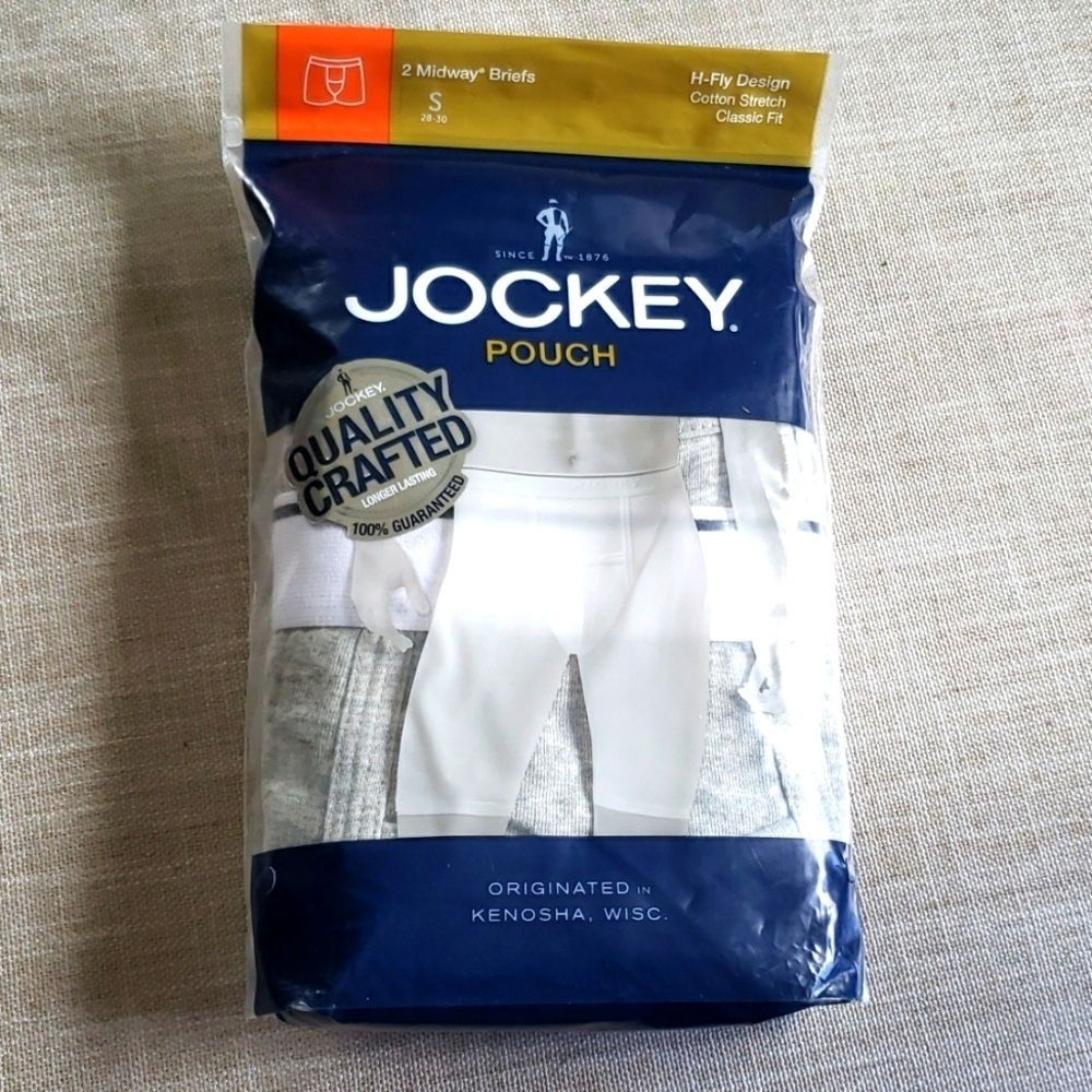 Jockey 2 new gray midway briefs mens size S